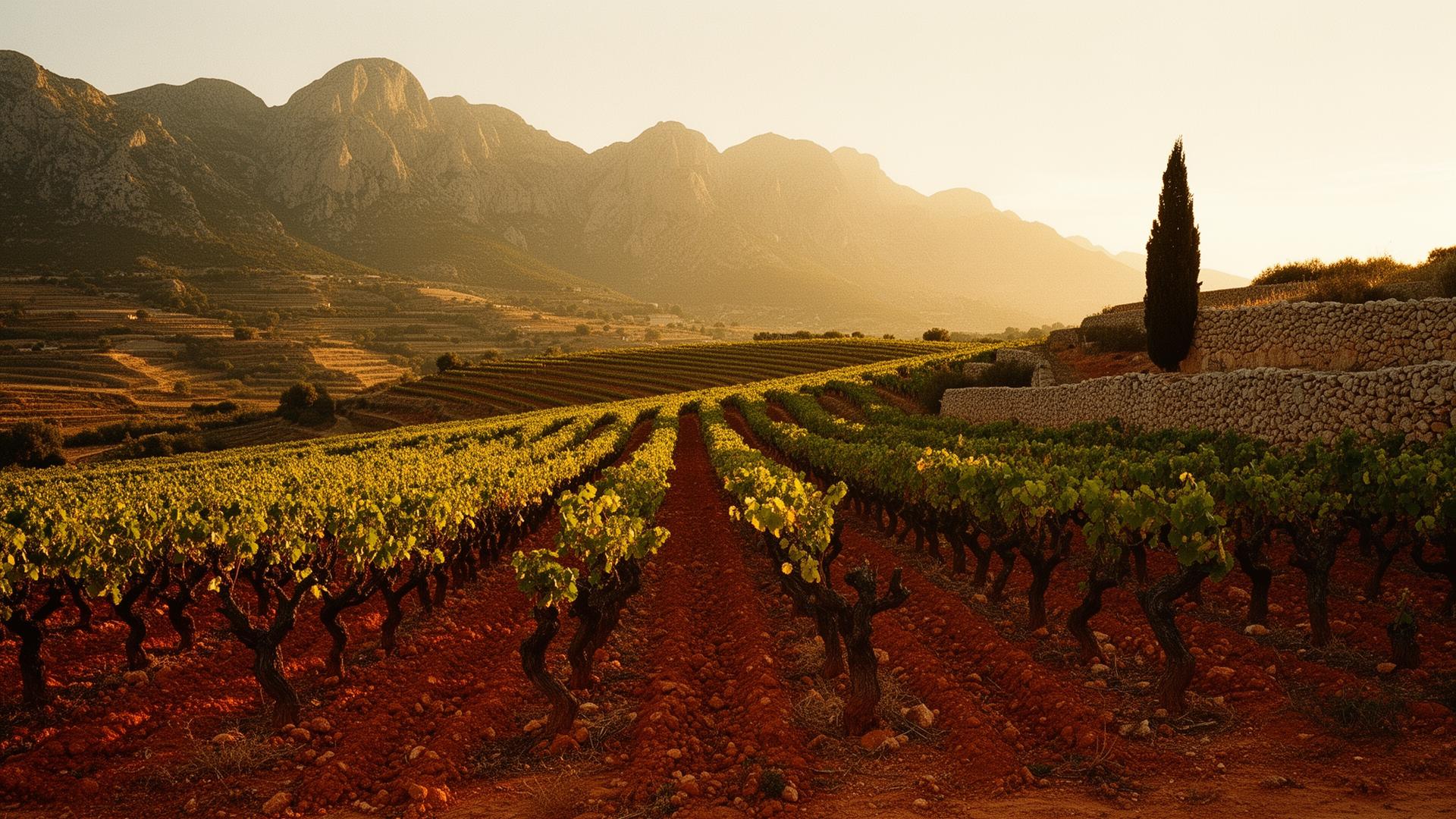Vineyard at golden hour, Mallorca
