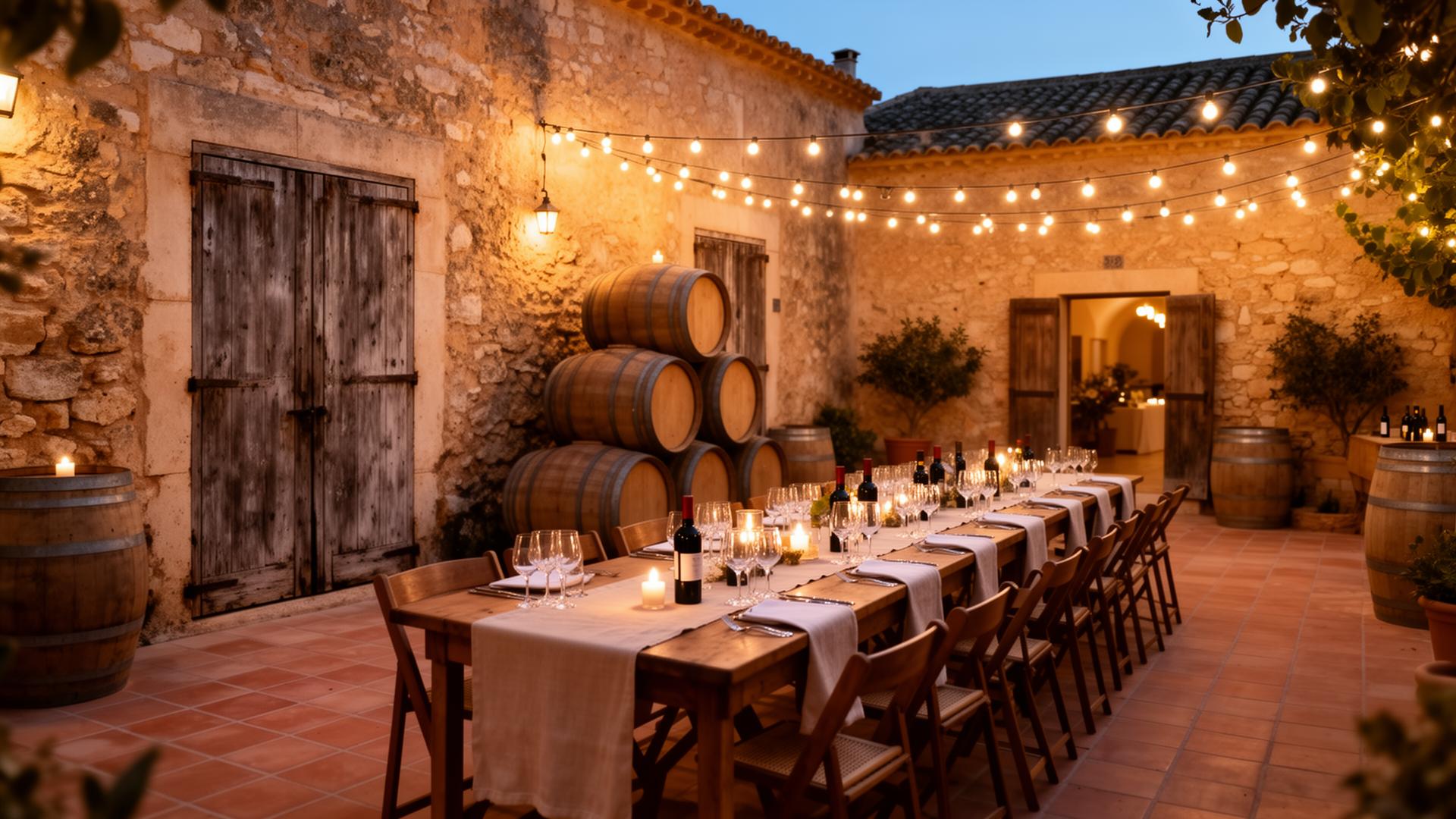 Family winery courtyard